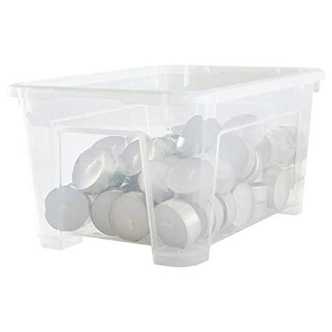 Ikea Polypropylene Plastic Box with Lid (Transparent, 28x19x14 cm/51 ...