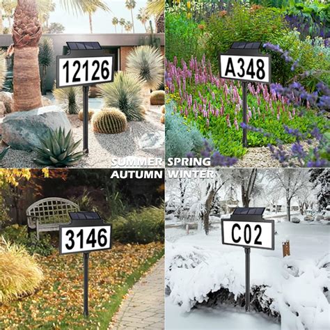 LeiDrail Solar Address Sign House Number for outside India | Ubuy