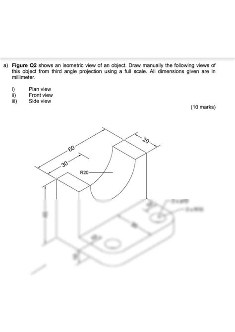 SOLUTION: Engineering drawing example- isometric view - Studypool