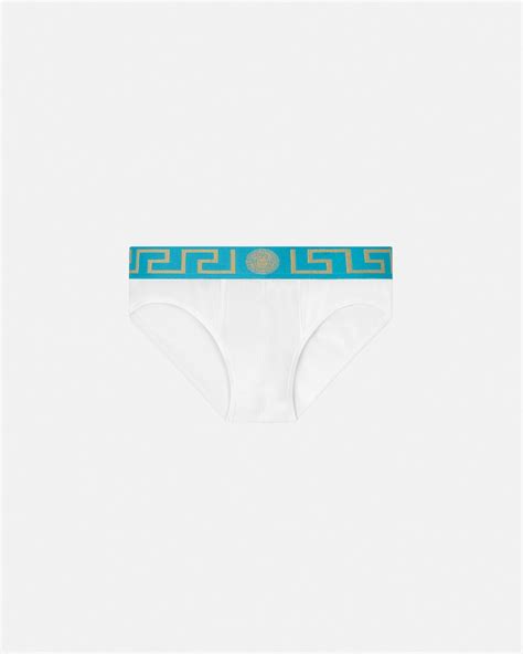 Cotton-Jersey Briefs White,Green | VERSACE AU