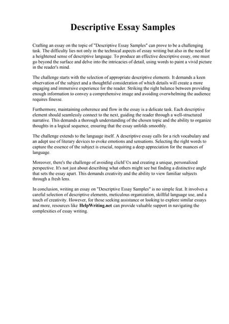 Descriptive Essay Format 的图像结果