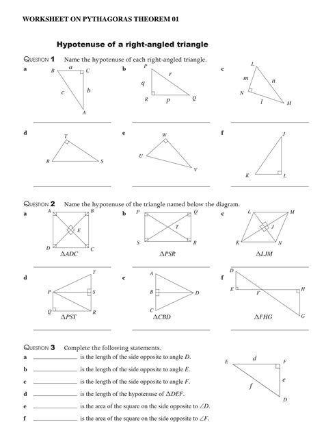Worksheets to Practice Pythagorean Theorem Problems - Worksheets Library