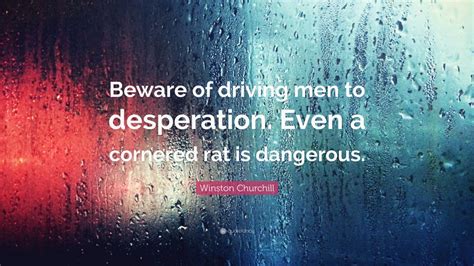 Winston Churchill Quote: “Beware of driving men to desperation. Even a ...