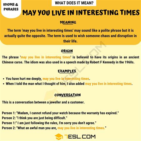 "May You Live in Interesting Times" Meaning, Origin and Examples • 7ESL