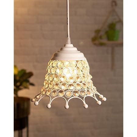 Buy Homesake® Glossy Hanging Crystal Pendant Light, Adjustable Pendant ...