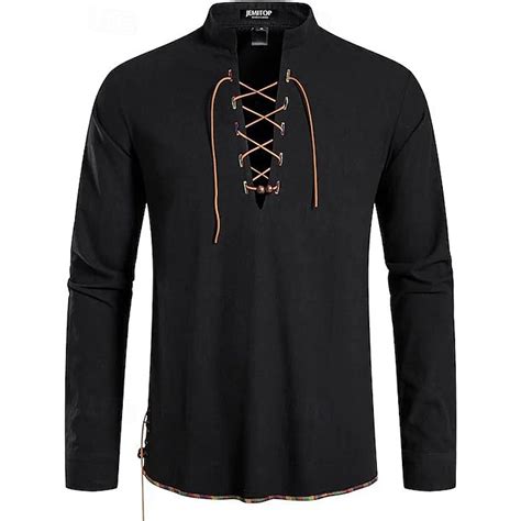 Retro Vintage Medieval Renaissance Shirt Pirate Viking Ranger Solid ...