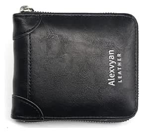Buy Alexvyan Zipper Men Bifold Leather Purse Wallet Organizer Pocket ...