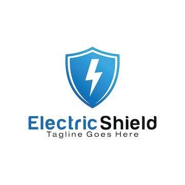 Шаблон дизайна логотипа Electric Shield | Премиум векторы