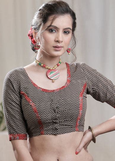 Cotton Ajrakh Combination Blouse – Sujatra