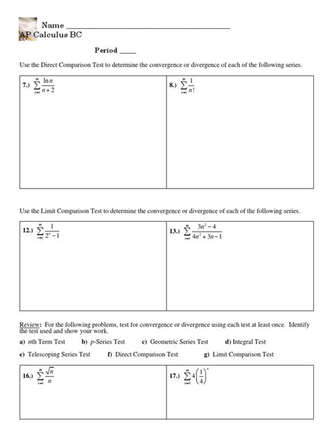 Image result for Comparison Test Series Math