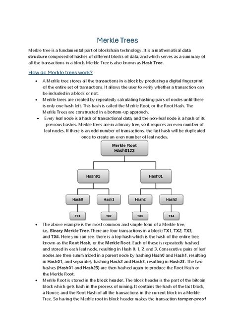 Unit 4 - Bitcoins: Introduction, Working of Bitcoin, Merkel Trees ...