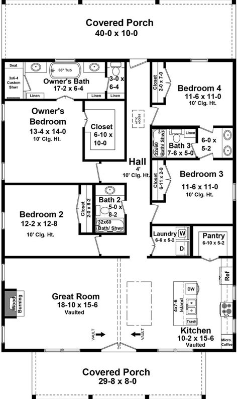 Barndominium Style House Plan - 4 Beds 3 Baths 2000 Sq/Ft Plan #21-474 ...
