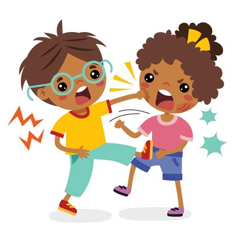 Cartoon Drawing Of Angry Kids Fighting 27829590 Vector Art at Vecteezy