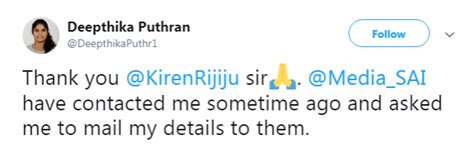 Sports minister Kiren Rijiju responds to call for help by powerlifter ...