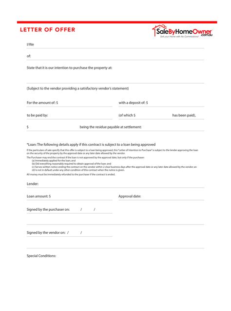 House Sale Offer Form at James Saavedra blog