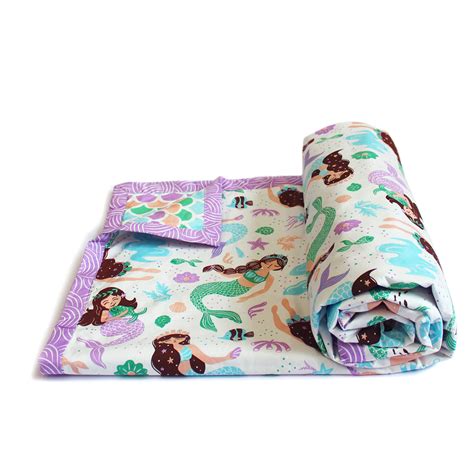 Magical Mermaids 100% Cotton 3 Layer Reversible Single Blanket Dohar f ...