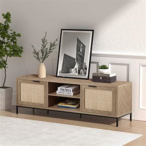 Anmytek Rattan TV Stand for 65 Inch TV Mid Century India | Ubuy