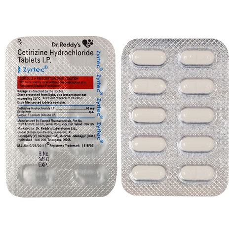 Zyrtec - Strip of 10 Tablets : Amazon.in: Health & Personal Care