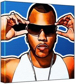 Flo Rida - Pop Art Print (Multicolour; Blue Background) 30 x 30 x 2 cm ...