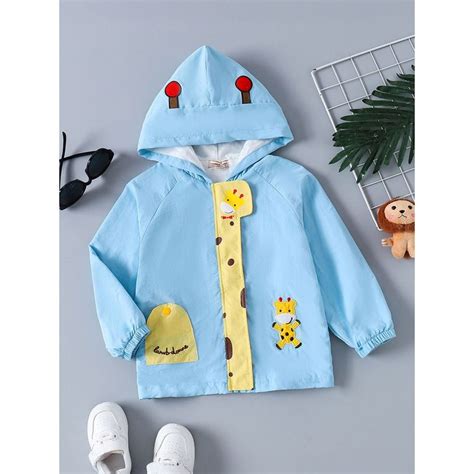 Buy Hopscotch Boys Blue Giraffe Print Full-Sleeve Jacket Online