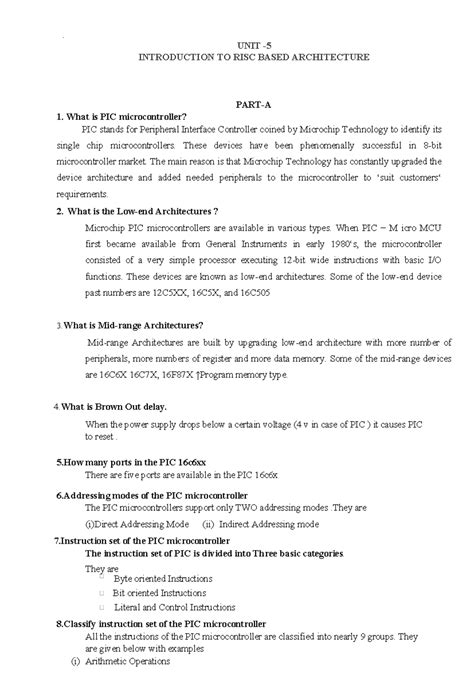 Ee3404 Unit 5 - Introduction to RISC-Based Architecture Notes - Studocu