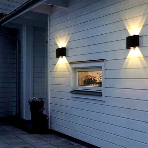LED Outdoors Wall Lamp 2W 4W Up/Down Lighting Indoor Double-Head Curved ...
