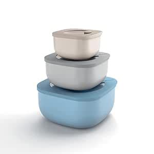Buy Guzzini Assorted Set 3 Shallow Airtight Containers,19.5 x 19.5 x 9. ...