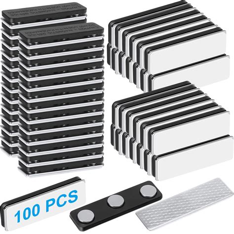 Buy 100 Packs Magnets for Name Badge Name Tags with Clips Name Tag ...
