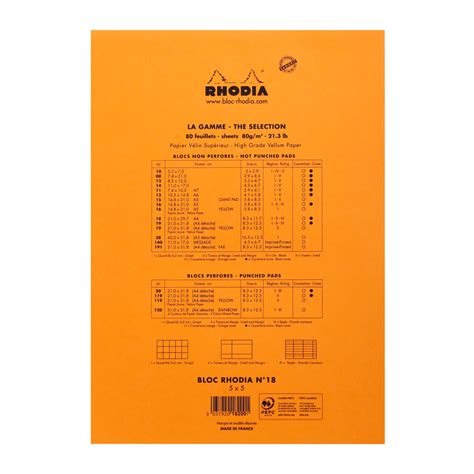 Rhodia Basics Orange Notepad (210X297mm - Grid) 18200C