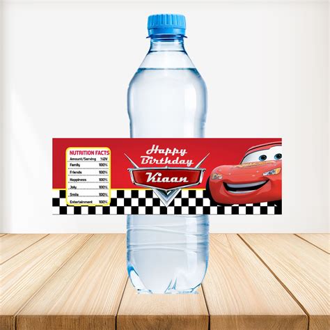 McQeen Car Theme Water Bottle Sticker – Blu Party