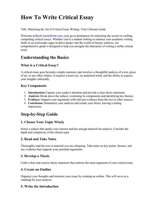 Image result for How to Write Critically Examples