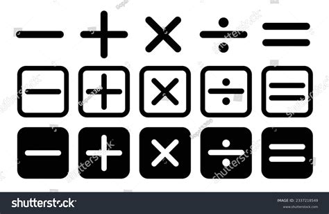 Math Mathematics Vector Symbols Plus Minus Stock Vector (Royalty Free ...
