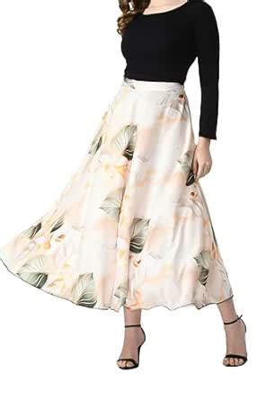 Buy VAGISHA Cotton Blend Printed Full Long Flared Skirt For Women/Girls ...