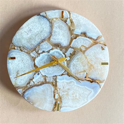 Buy HOMEARTE INDIA Handcrafted Agate Round Wall Clock | Decorative ...