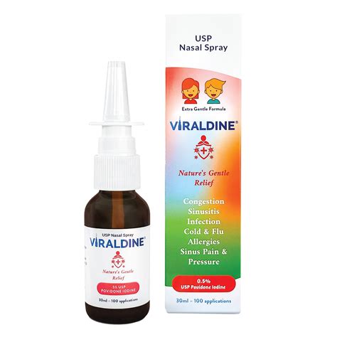 Viraldine .5% Povidone-Iodine Nasal Spray for Daily Congestion Relief,
