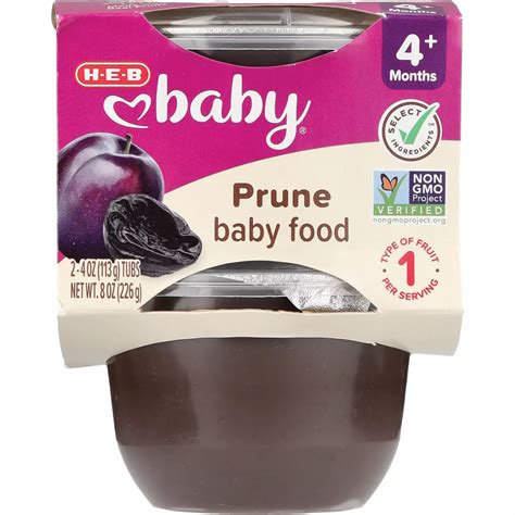 H-E-B Baby Food - Prune, 4 oz Tubs - Shop Baby food at H-E-B