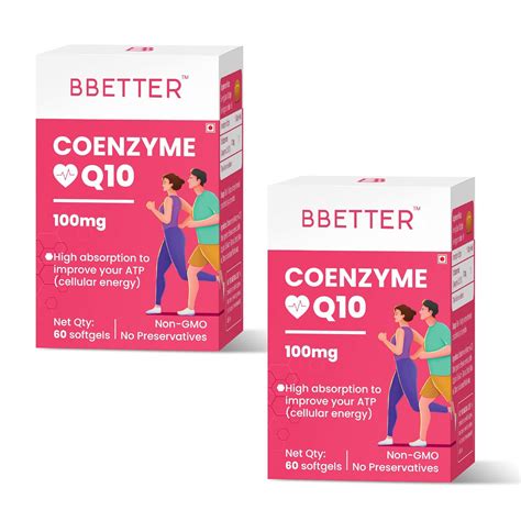 BBETTER Coenzyme Q10 100mg Highest Strength & High Absorption CoQ10 for ...