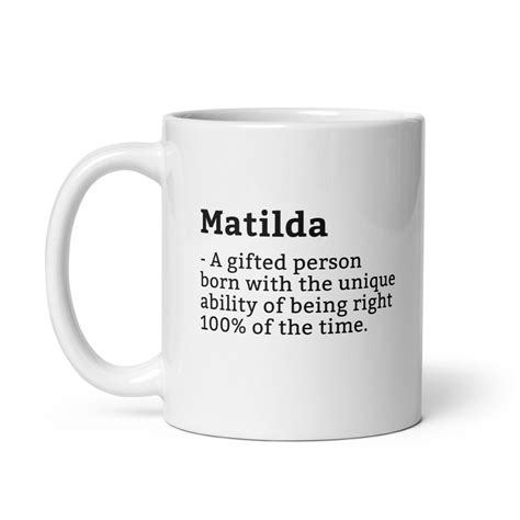 Sarcastic Matilda Mug-matilda Definition Mug-funny Matilda Mug ...