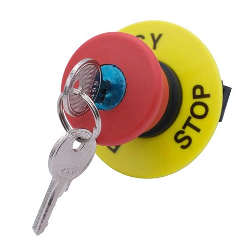 Mxuteuk 22mm Red Mushroom Emergency Stop Push Button Switch, India | Ubuy