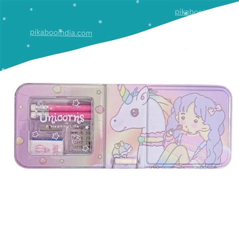 Metal Pencil Box – Unicorn Print Design | Organized Storage for Kids ...