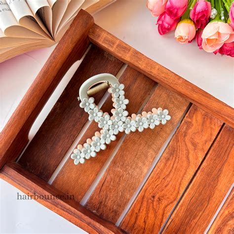 Dual Colour Flower Loop Hair Claw - Large – Hairbounce.in