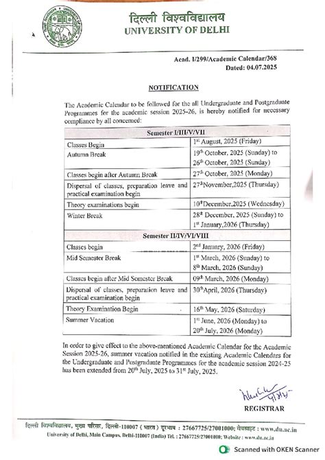 Academic Calendar 2025-26 for UG & PG Programs (1203) - Studocu