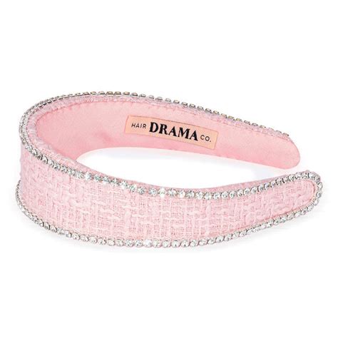 HDC x Emily in Paris Light Pink Tweed Crystal Flat Hair Band – Hair ...