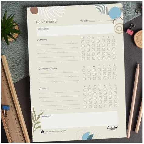 Scholar Habit Tracker - Weekly (Vertical) – PEN SOUQ