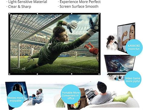 Vilro 120 inch 16:9 HD Projector Screen, Anti-Crease Foldable Portable ...