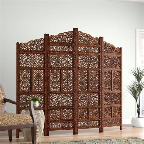 4 - Panel Folding Room Divider – Wooden Baba