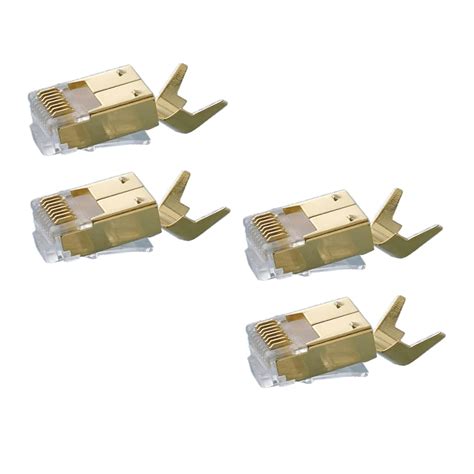 PARUHT RJ45 Cat7 CAT6A Connector (Gold Shielded) - RJ45 Plug for Cat7 ...