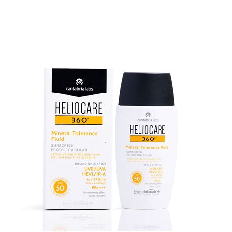 Heliocare 360 Mineral Tolerance Fluid Protector Solar Sunscreen SPF 50 ...