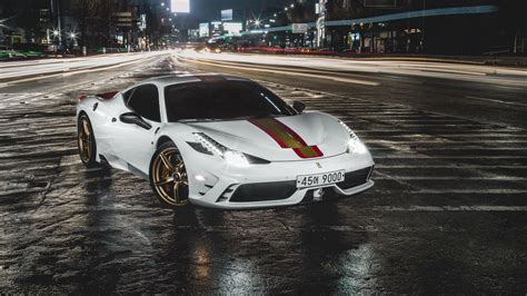 Download wallpaper 2048x1152 ferrari 458, ferrari, car, white, night ...