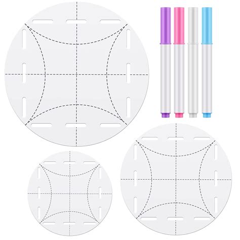 7 Pcs Quilt Circle Template Fabric Marking Pens Set Including Round ...